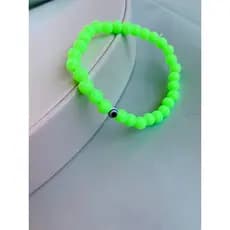 Pulseiras de miçangas colorida Verde neon com olho grego