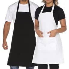Kit com 2 JalecoSsAvental Branco e Preto Pizzaria/ Manicure /Nail Designer /Restaurante Bar/ Diarista /