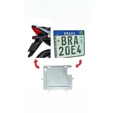 Suporte Protetor Placa Moto Mercosul Universal Moldura Ferro Aço