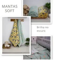Manta Cobertor Recém-nascido Soft Plush para Berço 1,00 x 0,75 m Bebê Antialérgica Brilha no Escuro