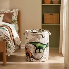 CESTO ORGANIZADOR INFANTIL DE BRINQUEDOS ROUPA DOBRÁVEL DINOSSAURO MENINO