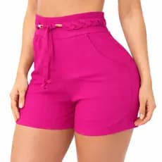 Short Bengaline Feminino Cintura Alta com Cinto – Modelador, Confortável e Elegante