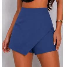 Short Saia Feminino Alfaiataria com Zíper Lateral Cintura Alta Moda Blogueira Verão