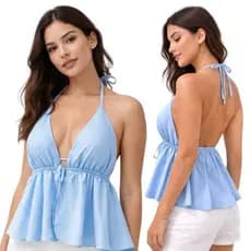 Blusa Feminina Bata Frente Única com Bojo | Top Cropped Verão Soltinho  tentencia boho chic