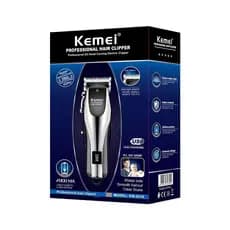Máquina de Cortar Cabelo Kemei KM-2619 Profissional Sem Fio Recarregável com Display LCD – Aparador Turbo USB