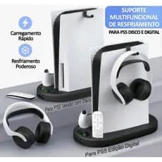 Suporte Multifuncional PS5 Fat com Cooler, Carregador para 2 Controles e Resfriamento - TP5-1511