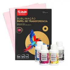 Kit Papel Sublimático Jojo +Tinta Sublimática Gênesis (4 cores) + Fita Térmica 5mm