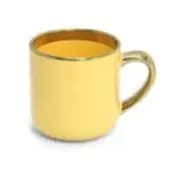 3 Caneca Imperial Cerâmica Amarela para Sublimação com Alça e Borda Cromado Ouro - 400ml