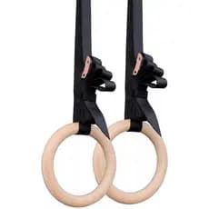 Kit 2 Argolas de Suspensão Madeira para Crossfit e Ginástica