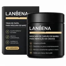 Máscara Removedora Cravos Lanbena Carvão Bambu 60 TirasMáscara Removedora Cravos Lanbena Carvão Bambu 60 Tiras Máscara R