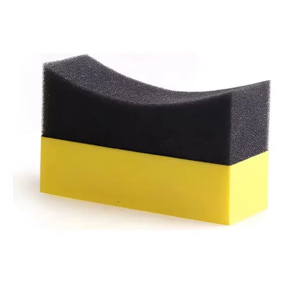 Kit 2 Aplicador De Pneu Pretinho Espuma Para Pneu Curvado Amarelo