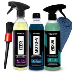 Kit Vonixx Limpeza Pesada para Rodas, Motores e Motocicletas Izer+Moto-V+Vexus + Pincel e Pano