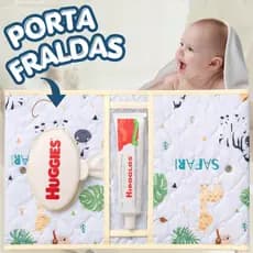 Necessaire Porta Fraldas Lenço Umedecido Bebê Estampa Selva Palha Bolsa Menino Portátil