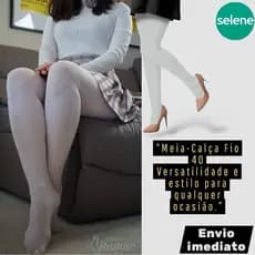 Meia Calca Feminina Fio 40 Opaca Selene Branca ou Preta Uniforme Enfermagem Escolar Festa Fantasia Cosplay Pronta Entreg