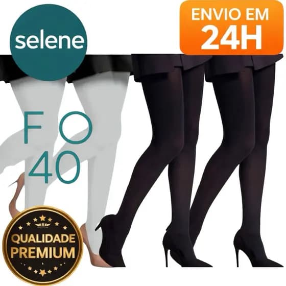 Kit 4 meia calça fio 40 2 branca e 2 preta envio imediato