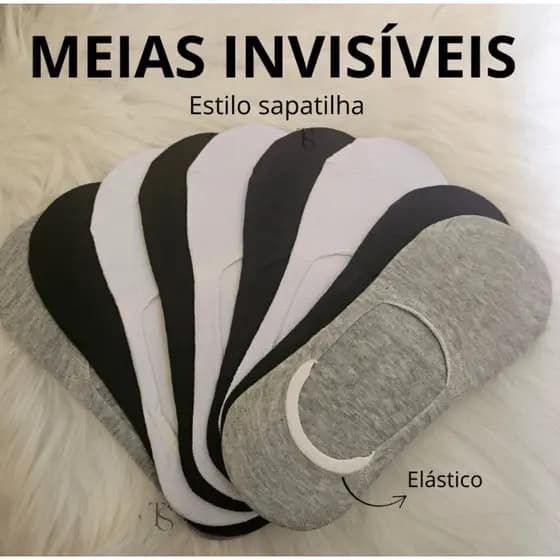 🔥 OFERTA RELÂMPAGO 🔥 MEIA SELENE ou BUKY ALGODÃO ORIGINAL SOQUETE INVISÍVEL