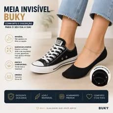 Meia Invisível Feminina Sapatilha Com Elástico Anatômico Conforto Premium Buky