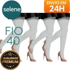 Kit 4 meia calça fio 40 branca uso diário envio imediato