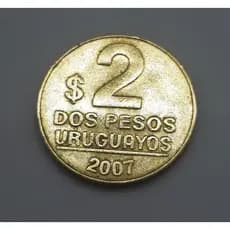 Moeda de 2 Pesos uruguaios - Uruguai FLOR DE CUNHA