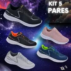 KIT 5 Pares Tênis Masculino Feminino Esportivos para Corrida e Academia Macio