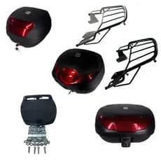 Bagageiro para Honda Titan 160 2025 +Baú 28L 35L 45L -- Preto ou Cromado Aço Reforçado