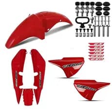 Kit Completo de Carenagem Vermelha para Titan 150 (2004 a 2008) com Adesivos e Parafusos