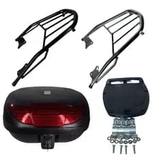 Kit Bagageiro Churrasqueira Cb 300 Todas - Baú Bauleto 45 Litros
