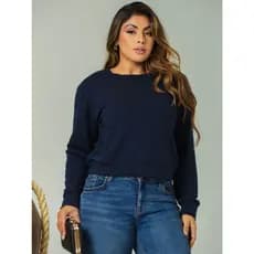 Cropped Blusa Inverno Manga Longa Casaco Feminino  Poli Moletinho P,M,G,GG