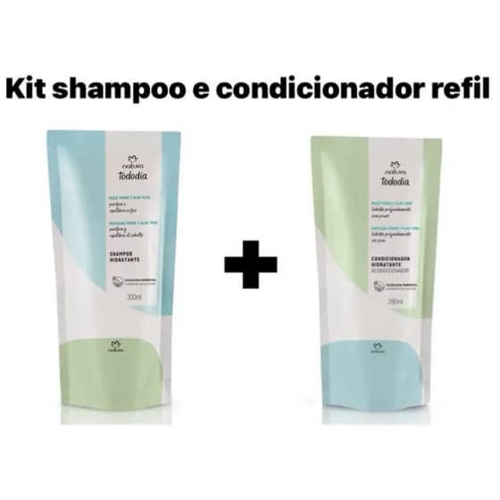 Kit shampoo e condicionador hidratante refil maçã verde e aloe vera- Natura