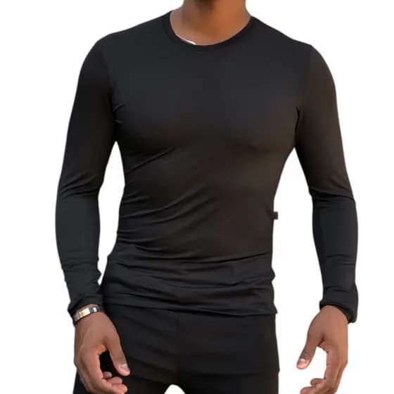 Camiseta Masculina Segunda Pele Meia Estação em Poliamida – Manga Longa Ajuste Perfeito