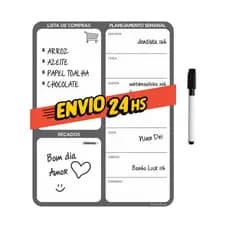 Lousa Planner Magnético Semanal Geladeira - Casa - Organizador Lembretes Recados Notas - 2 Canetas