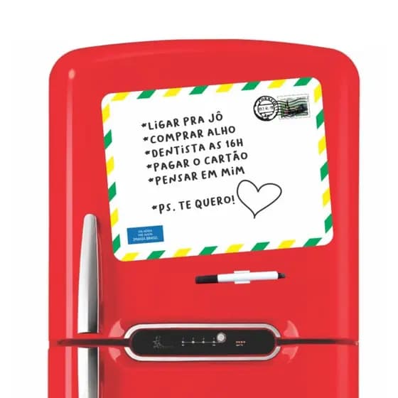 Lousa Quadro Magnético Imã De Geladeira Com Caneta Apagador