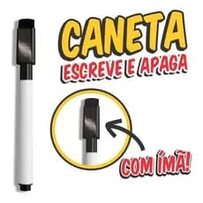 3 Canetas Preta Para Quadro Branco Com Apagador Com Ímã Para Quadro Branco
