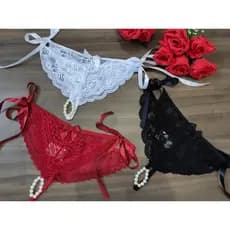 Kit 3 Calcinha Tailandesa Pérolas Luxo
