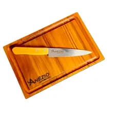 kit churrasco personalizado tábua de madeira teca e faca inox