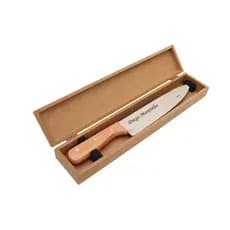 Faca Premium Personalizada inox espelhada de 9 polegadas cabo de madeira com estojo