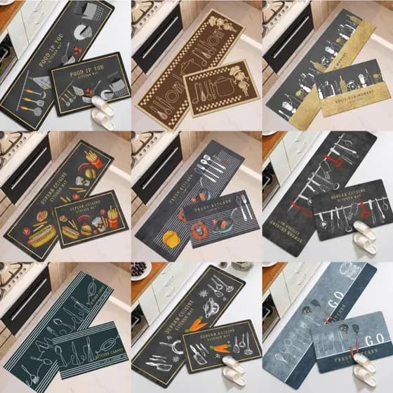15 Kits de Jogo de Passadeira Emborrachada Para Cozinha - ESTAMPAS SORTIDAS