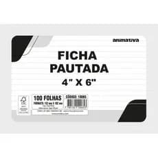 Ficha Pautada Papelaria Tamanho 4x6 Polegadas 100 Folhas Anotações Organizadas Escola Escritório