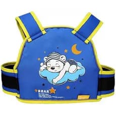 Cinto Colete de Segurança p/ Moto Infantil Garupa Motocicleta Bike Bici Desenho Azul Lua Menino Urso Ajustável Conforto