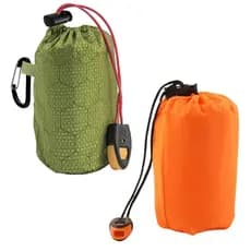Saco Dormir Emergência Térmico Impermeável Ultraleve Resgate Contra Umidade Sobrevivência Acampamento com Bolsa e Apito