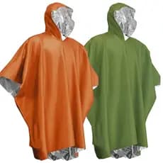 Capa Poncho Impermeável Ultraleve Emergência Verde Laranja Compacto Portátil Adulto Proteção Chuva Viagem leve Reforçado