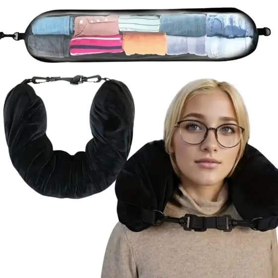 Almofada que Vira Bolsa de Armazenamento para Viagem Confortável Ideal para Guardar Roupas Acessórios e Otimizar Espaço