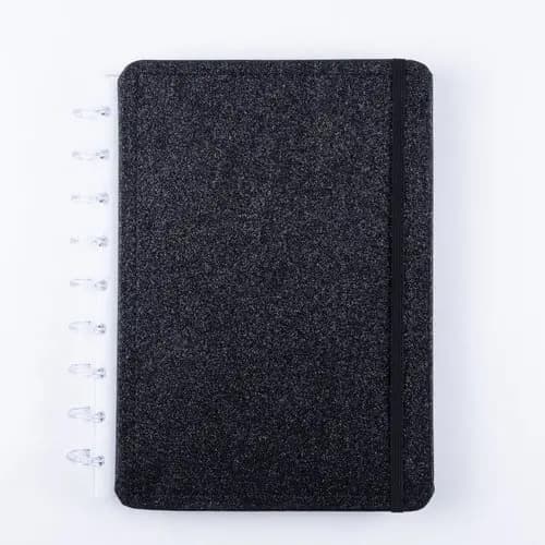 Caderno Médio Capa Dura Disco Reposicionável Organização Prática Anotações Escolar