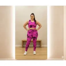Conjuntos Top Com Calça Leg Plus Size Academia Cintura Alta Cós Alto Suplex Moda Feminina Para Academia