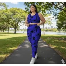 Conjunto Academia Top E Calça Plus Size Treino Fitness