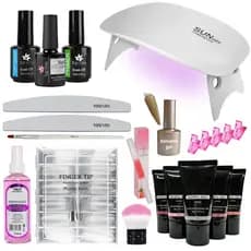 Kit Unhas de Gel Molde F1 Cabine Mini Sun LED UV  Polygel Completo