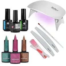 Kit Esmaltação Unha Gel Cabine Lixa Esmalte Nail Esmalte Aleatório
