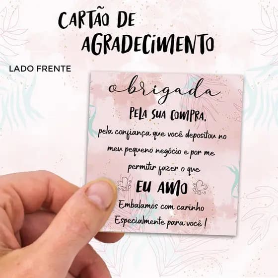 100un Cartão de Agradecimento ao Cliente Pela Compra Profissionalize seu Negócio