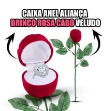 1 Flor com Cabo Caixinha Estojo Namoro, noiva, Casamento