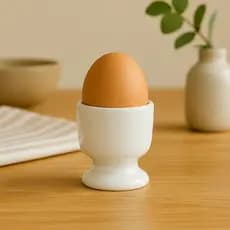 4 Porta Ovo de Porcelana Branca Peça Ideal Para Café da Manhã Mesa Posta Cozinha Moderna